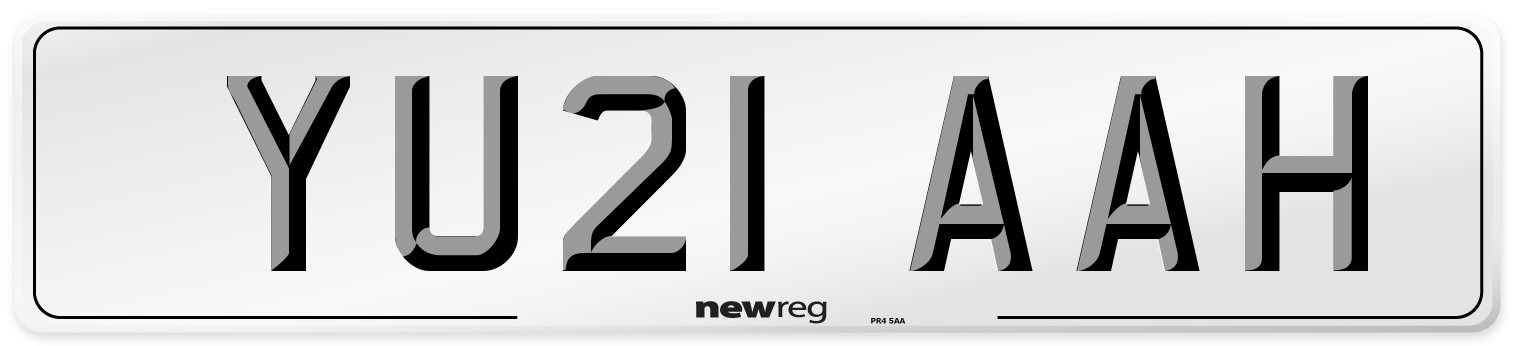 YU21 AAH Number Plate from New Reg